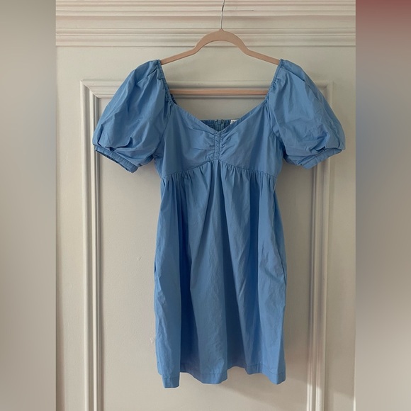 English Factory Blue Puff Sleeve Mini Dress - Picture 2 of 4